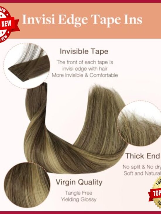 Virgin Human Hair Tape Extensions 22 Inch 50g Seamless Injected Tape main image 5